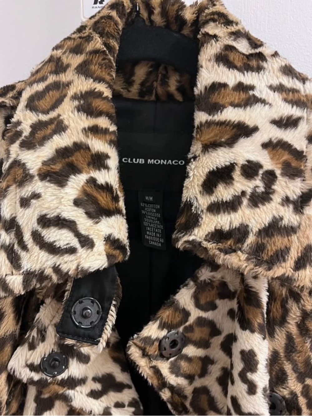 Club Monaco Animal Print Trench Coat Jacket - Picture 3 of 5